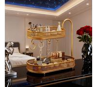 Mensola porta cosmetici a 2 livelli con ganci per credenza da cucina