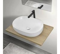 Mensola porta lavabo rovere miele per lavabi da appoggio da 80 cm serie Master