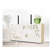 Mensola Porta Modem WiFi da Parete Mobiletto Porta Modem WiFi da Salotto Mensola Bianca da Muro per TV Scaffale da Parete Router,D40x9.5x20cm