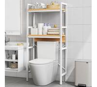 Mensola portaoggetti a 3 ripiani per bagno, regolabile, salvaspazio, bianca, per bagno e lavanderia, elegante decorazione per la casa, soluzione di archiviazione efficiente