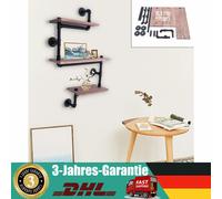 Mensola portaoggetti a parete, mensole galleggianti industriali a 3 livelli, mensola per montaggio a parete a 3 piani con staffa in legno