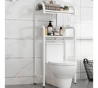 Mensola portaoggetti da bagno sopra il WC, salvaspazio, facile da installare, in plastica ecologica, a 2 ripiani, per la decorazione della casa