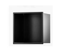 Mensola portaoggetti da incasso in acciaio inox, per bagno, camera da letto e cucina, 32 x 32 cm, colore: nero