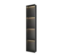 Mensola portaoggetti da parete in acciaio inox a LED, impermeabile, per bagno, doccia incorporata (nero, 120 x 28 x 12,5 cm), design salvaspazio moderno essenziale per la casa