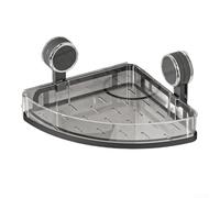 Mensola portaoggetti da parete per bagno, non richiede trapano, portaoggetti angolare con ventosa, per bagno o cucina, ripiano organizer trasparente per massimizzare lo spazio (grigio)