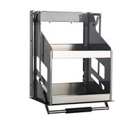 Mensola Portaoggetti Estraibile A 2 Livelli, Portaspezie Salvaspazio Interno For Pensile Da Cucina, For Cucina, Ristorante, Bar(55x28x52cm)