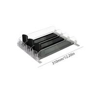 Mensola portaoggetti for Bevande in lattina, Dispenser, con Larghezza Regolabile, a Spinta, a Molla, con Guida a Forma di E, for Frigorifero da Cucina(Black,310mm 5 Sets)