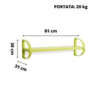 Mensola Portaoggetti Scaffale Resistente Ripiano a Muro Verde fino a 20kg Grande