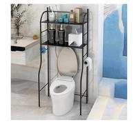 Mensola Portaoggetti Sopra Il WC Con Ripiani, Mensola Organizer For Bagno Con Ganci Laterali, Installazione Senza Fori, For Camera Da Letto E Cucina(Black,55 x 25 x 135cm)