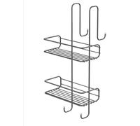 Mensola portasapone in acciaio con 2 ripiani