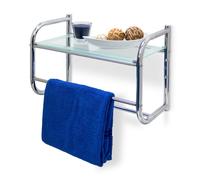 Mensola portasciugamani Ripiano da bagno Scaffale porta salviette 2 ripiani
