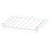 Mensola rack 19" fissa 1U 2U per armadio server profondità 150-400 mm