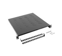 Mensola rack Lanberg AK-1005-B metallica 1U 19" 25kg nera staffe regolabili
