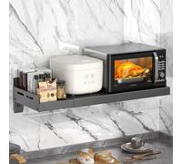 Mensola regolabile da parete per forno a microonde, salvaspazio, scaffale da cucina per nizing microonde e utensili, soluzione elegante per la casa per spazi di cottura senza ingombri