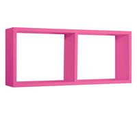 Mensola Rettangolare 2 Scomparti da Parete 70x30x15,5 cm in Fibra di Legno Morgana Fuxia