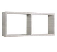 Mensola Rettangolare 2 Scomparti da Parete 70x30x15,5 cm in Fibra di Legno Morgana Rovere Grigio