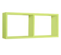 Mensola Rettangolare 2 Scomparti da Parete 70x30x15,5 cm in Fibra di Legno Morgana Verde