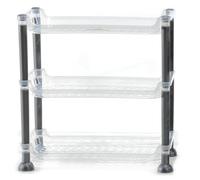 Mensola salvaspazio 3 ripiani piccola multiuso h34 da cucina ufficio bianco trasparente scaffale organizer porta oggetti