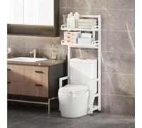 Mensola salvaspazio autoportante per WC, design a scatto, multiuso, ideale per bagno, balcone e piccoli spazi