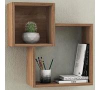Mensola Scaffale da Parete 2 Elementi Quercia Salvaspazio Arredamento Moderno