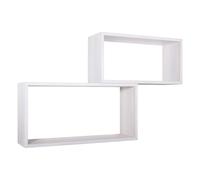 MENSOLA SCAFFALE PARETE 2 PZ ROVERE BIANCO RETTANGOLARE SOGGIORNO BISLUNGO