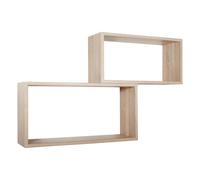 MENSOLA SCAFFALE PARETE 2 PZ ROVERE RETTANGOLARE SALOTTO MODERNO BISLUNGO
