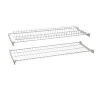 Mensola scolapiatti in acciaio plastificato bianco 76 cm con supporti laterali