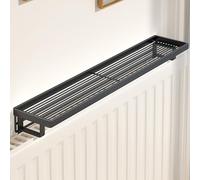 Mensola Sopra Termosifone,Ripiano per Termosifone in Ferro Resistenti ai Calore,Antifumo Antipolvere,Decorativa per Termosifoni,per Casa,Dormitorio,Appartamento,Senza Forare(Black,L 50cm/19.6in)