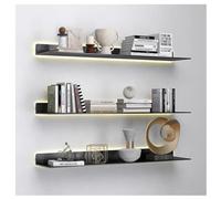 Mensola sospesa a LED con staffa da parete in metallo, mensole da parete illuminate per la decorazione della casa (2 pezzi, 150 x 20 cm), elegante espositore a emissione luminosa