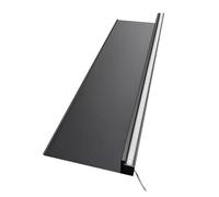 Mensola sospesa a LED con trasformatore integrato, mensola da parete in metallo, moderna, per soggiorno e camera da letto (nero, 100 x 20 cm)