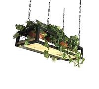 Mensola sospesa da Parete a soffitto - Portavasi in Legno per Piante e Fiori, portabottiglie da Cucina con Catene (120x25x15 cm) - Elegante Soluzione salvaspazio per l'arredamento