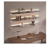 Mensola sospesa da parete con illuminazione a LED, in metallo luminoso, per soggiorno, 60 x 20 cm, design moderno, elegante decorazione per la casa, soluzione salvaspazio.