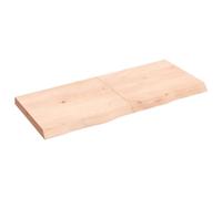 Mensola sospesa da parete, in legno massello di quercia, per cucina, bagno e soggiorno, kit di scaffali decorativi, 120 x 50 x 2-6 cm, in legno naturale non trattato, elegante organizzazione della
