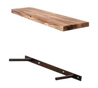 Mensola sospesa decorativa in legno massello 40x15x2 cm, espositore rustico a parete per lo stile degli interni domestici per esporre libri, piante, cornici ed elementi essenziali il b 2pcs 42x15x2cm