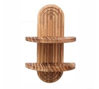 Mensola sospesa in legno di pino massiccio, per ottimizzazione verticale dello spazio, per camere da letto, salotti o corridoi, aspetto legno naturale (doppio carbonio)