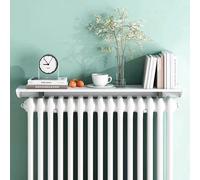Mensola sospesa per termosifone, facile installazione senza fori, con staffa robusta, supporta fino a 28 kg per una conservazione sicura in qualsiasi stanza