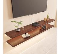 Mensola sospesa per TV con luci a LED, scaffale multiuso per foto e libri, console multimediale salvaspazio per soggiorno
