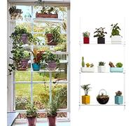 Mensola sospesa regolabile a 3 ripiani in acrilico trasparente, espositore da parete per finestre, camera da letto, bagno, soggiorno, balcone, supporto trasparente per fiori per interni ed esterni