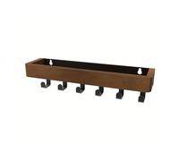 Mensola sospesa rustica in legno con 6 ganci per doccia e portachiavi in stile nordico, per casa, camera da letto, bagno (1 pezzo, marrone)