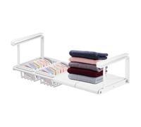 Mensola sotto armadio estensibile senza trapano | Sotto lo scaffale organizer per dormitorio camper casa cucina bagno armadio dispensa lavanderia camera da letto