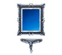 MENSOLA + SPECCHIO RETTANGOLARE STILE BAROCCO ARREDAMENTO PARETE INGRESSO SHABBY