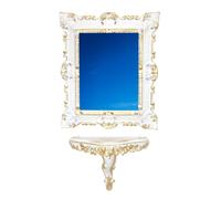 MENSOLA + SPECCHIO RETTANGOLARE STILE BAROCCO ARREDAMENTO PARETE INGRESSO SHABBY