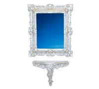 MENSOLA + SPECCHIO RETTANGOLARE STILE BAROCCO ARREDAMENTO PARETE INGRESSO SHABBY