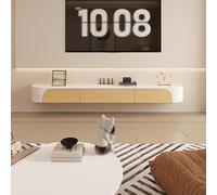 Mensola TV Sospesa, Supporto TV A Parete Con Contenitore, Design Con Anta A Ribalta, Guide In Metallo, Moderno Centro Di Intrattenimento Sospeso Per Soggiorno, Ufficio(240cm)