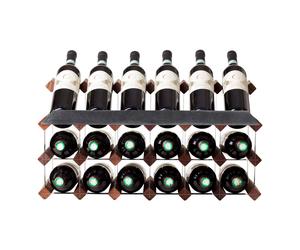 Mensolas Espositore - 18 bottiglie - Pino mordenzato scuro