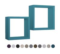MENSOLE A CUBO DA PARETE SET DI 2 PZ COMPONIBILE IN VARI COLORI MOD. GINEVRA