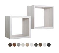 MODULARREDO | Q-BIS MAXI Set di 2 Mensole da Muro, Cubi Arredo, Mensole Cubo, Cubi da Parete, 35x35 p23.7 cm e 31x31 p23.7 cm, Rovere Tabacco - Made in Italy