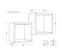 MENSOLE A CUBO DA PARETE SET DI 2 PZ COMPONIBILE VARI COLORI MOD. Q-BIS MAXI