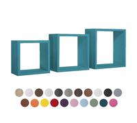 SET 3 CUBI MENSOLE PARETE SCURO SCAFFALE SALOTTO SOGGIORNO CAMERA INCUBO