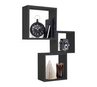 SET 3 CUBI MENSOLE PARETE NERO SCAFFALE SALOTTO SOGGIORNO CAMERA INCUBO
